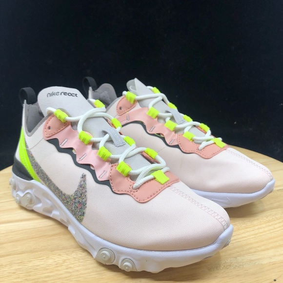 Nike Wmns React Element 55 PRM Light Soft Pink Women Running Shoes CD6964-600 - Picture 4 of 10